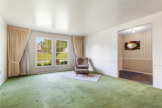 216 Bainbridge Dr, Center Twp Bea, PA 15001 - living area with baseboard heating and carpet floors