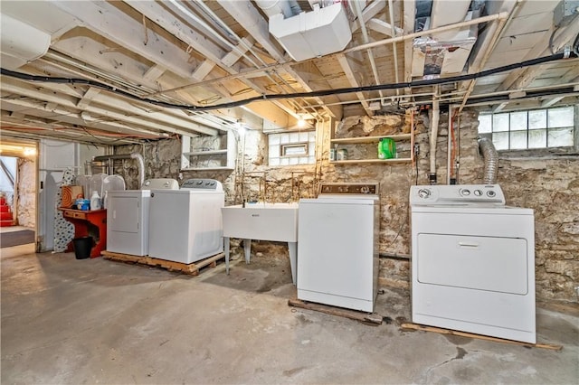 1503 Kenberma Ave, Beechview, PA 15216 - basement with washing machine and dryer and a sink