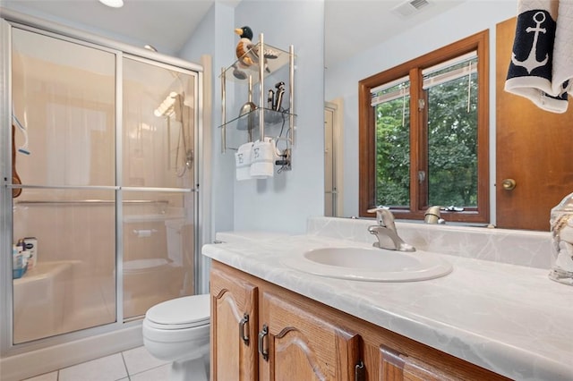 409 Forest Trails Dr, Mccandless, PA 15090 - bathroom with vanity, tile patterned flooring, and a shower stall