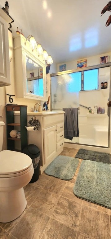 132 Sherwood St, Belle Vernon Fay, PA 15012 - full bathroom featuring a stall shower, vanity, and toilet