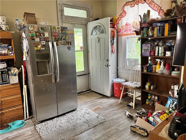 311 1st Ave, Belle Vernon Fay, PA 15012 - kitchen featuring stainless steel fridge with ice dispenser, wood finished floors, and plenty of natural light