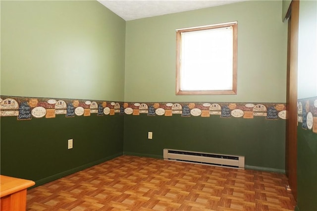 7 Windridge Dr, Uniontown, PA 15401 - spare room featuring a baseboard radiator and wainscoting