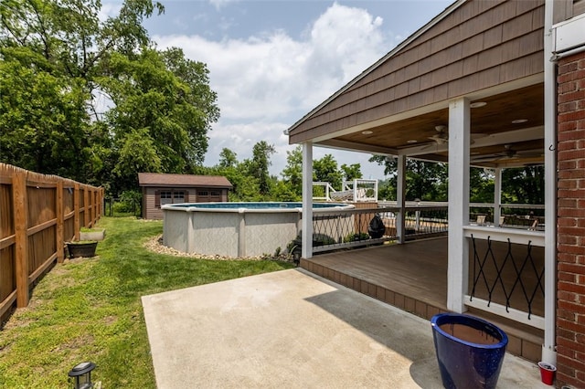 3315 Crestview Dr N, Versailles, PA 15137 - view of patio / terrace featuring a ceiling fan and a wooden deck