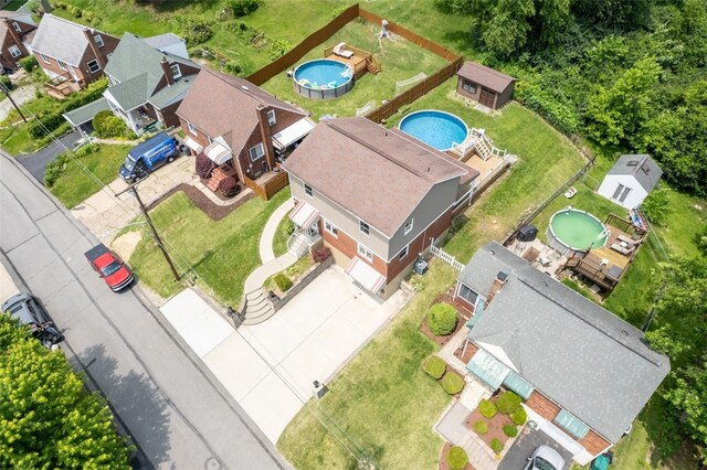 3315 Crestview Dr N, Versailles, PA 15137 - aerial view of residential area featuring a pool
