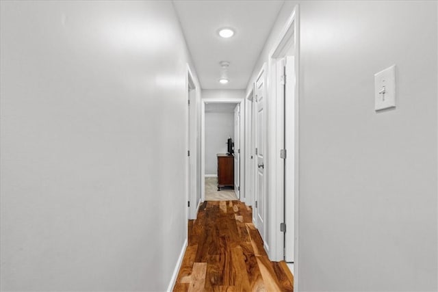 259 Old Blackhawk Rd, Chippewa Twp, PA 15010 - corridor with wood finished floors, baseboards, and recessed lighting