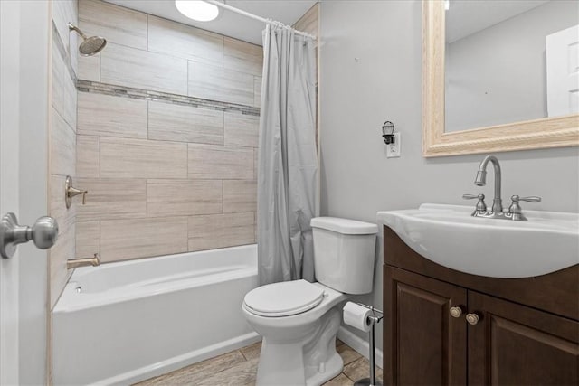 259 Old Blackhawk Rd, Chippewa Twp, PA 15010 - bathroom featuring shower / bath combo, vanity, and toilet