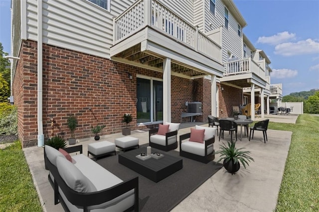 1009 Grey Fox Cir, Scott Twp Sal, PA 15017 - view of patio / terrace featuring outdoor lounge area, a balcony, and outdoor dining area