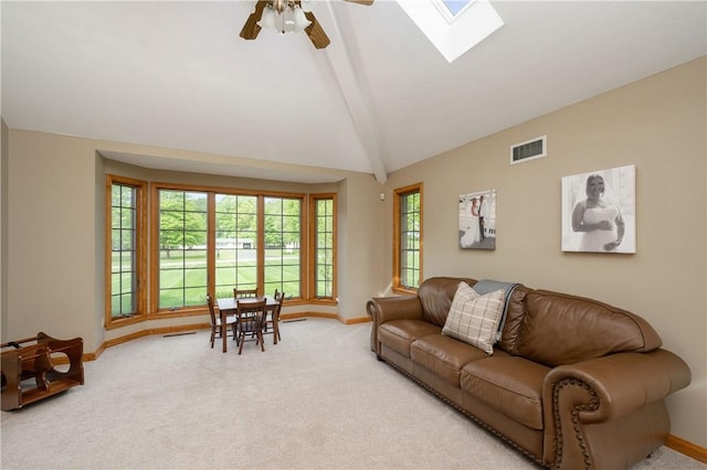 258 Smith Rd, Connoquenessing Twp, PA 16053 - living area featuring baseboards, carpet, and ceiling fan