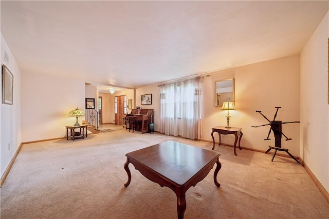 431 Darrell Dr, Penn Hills, PA 15235 - living area with light carpet and baseboards