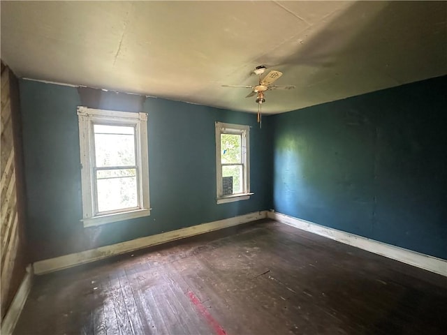 228 Walnut St, Donora, PA 15033 - empty room featuring hardwood / wood-style floors and a ceiling fan