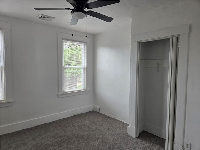 518 Waddell Ave, Clairton, PA 15025 - unfurnished bedroom with carpet flooring, a closet, baseboards, and a ceiling fan