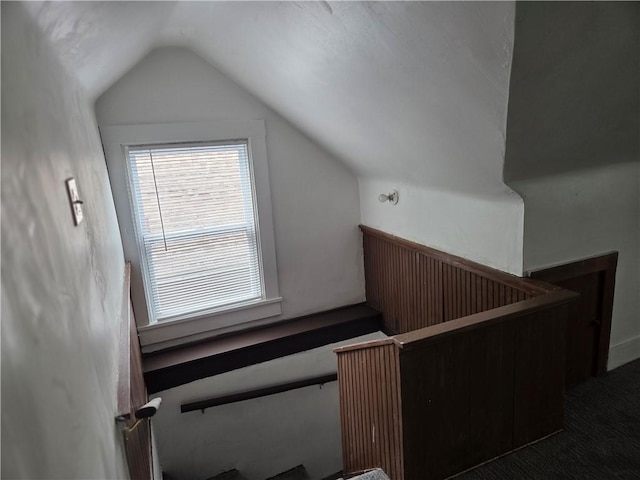 518 Waddell Ave, Clairton, PA 15025 - staircase with lofted ceiling and carpet