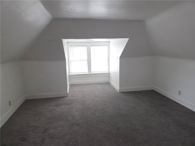 518 Waddell Ave, Clairton, PA 15025 - bonus room with vaulted ceiling, dark carpet, and baseboards