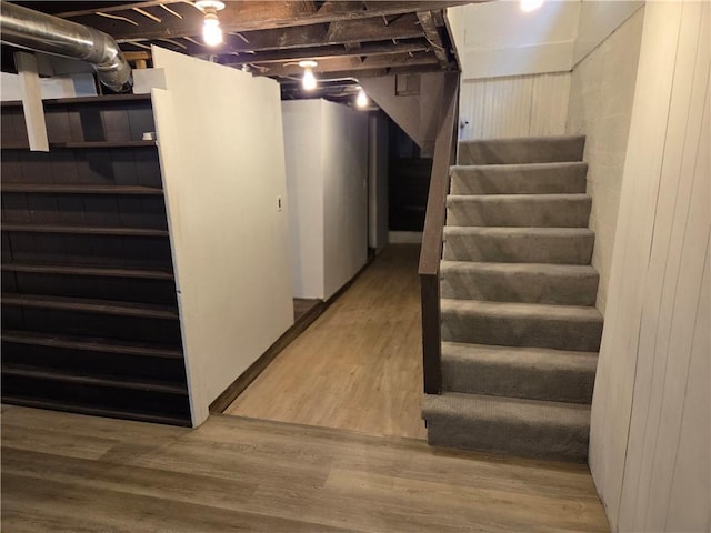 518 Waddell Ave, Clairton, PA 15025 - below grade area with stairway and wood finished floors