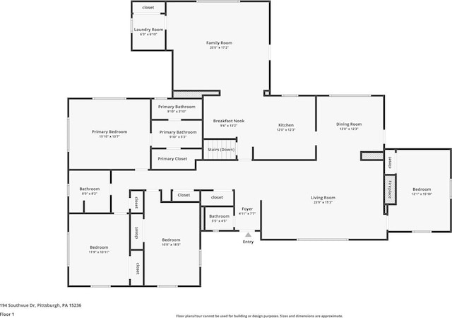 194 Southvue Dr, Whitehall, PA 15236 - floor plan / room layout