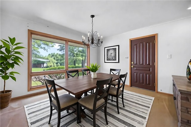 194 Southvue Dr, Whitehall, PA 15236 - dining space featuring a chandelier and baseboards