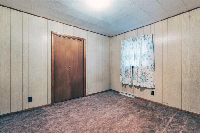 2712 State Route 351, Little Beaver Twp, PA 16120 - unfurnished bedroom with carpet, wood walls, and baseboards