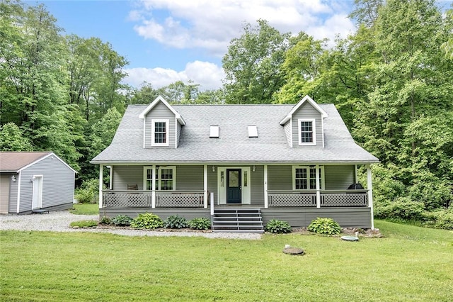 40 Walter Rd, Pine Twp Mer, PA 16127 - view of front of property featuring covered porch, a front lawn, and roof with shingles