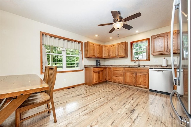 40 Walter Rd, Pine Twp Mer, PA 16127 - kitchen with a sink, dishwasher, light wood finished floors, healthy amount of natural light, and recessed lighting