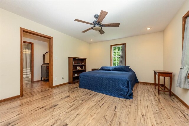 40 Walter Rd, Pine Twp Mer, PA 16127 - bedroom featuring light wood-style floors, baseboards, ceiling fan, and recessed lighting