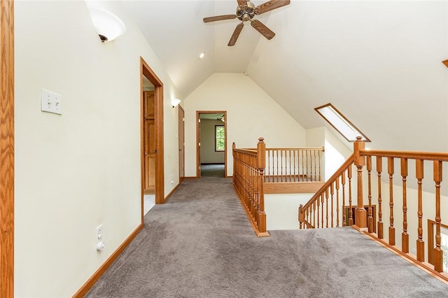 40 Walter Rd, Pine Twp Mer, PA 16127 - hallway with an upstairs landing, lofted ceiling, carpet flooring, and baseboards