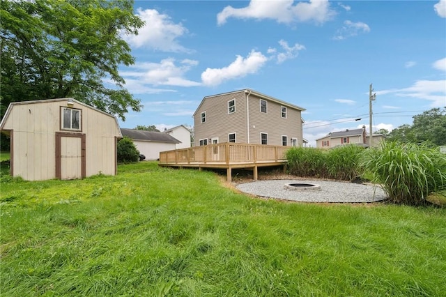 1004 Government Rd, Penn Twp Wml, PA 15642 - back of house featuring a deck, an outdoor fire pit, and a lawn