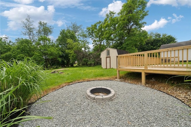 1004 Government Rd, Penn Twp Wml, PA 15642 - view of grassy yard with an outdoor fire pit and a deck