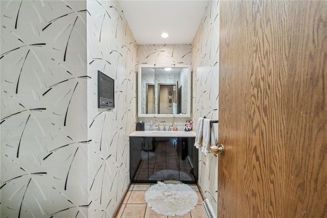 436 Lakewood Rd, Hempfield Twp Wml, PA 15601 - bathroom featuring vanity and tile patterned flooring