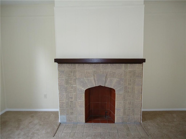 30 Coulter St, Crafton, PA 15205 - detailed view of carpet flooring, baseboards, and a fireplace