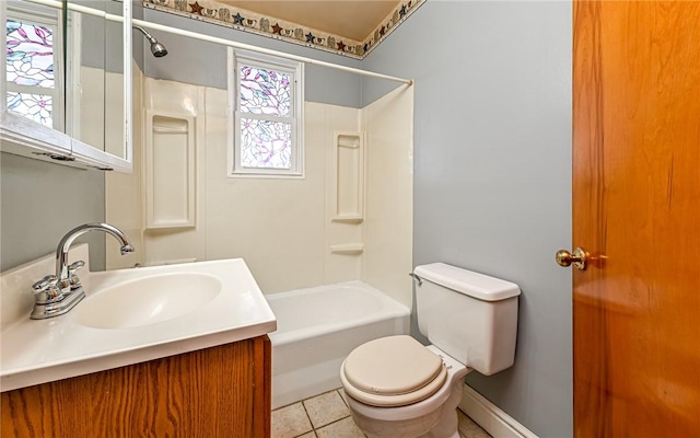 2760 Ridge Road Ext, Economy, PA 15005 - full bath with vanity, bathtub / shower combination, toilet, and tile patterned floors