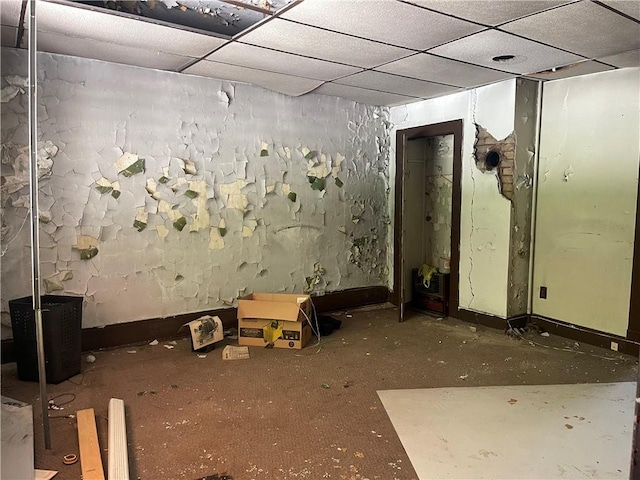 189 Beaver St, Leetsdale, PA 15056 - basement with a drop ceiling