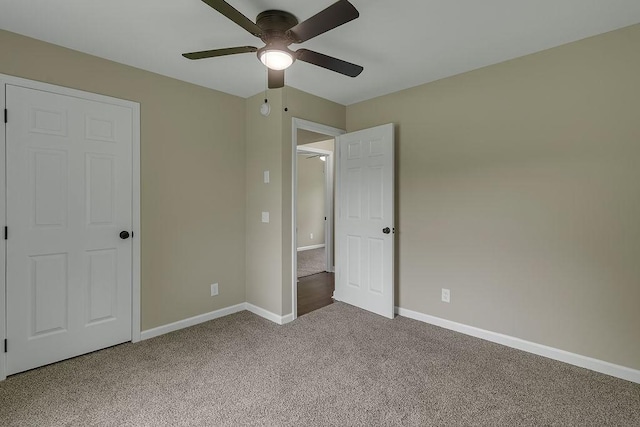 683 Mercer New Wilmington Rd, E Lackawannock Twp, PA 16137 - unfurnished bedroom with carpet, baseboards, and a ceiling fan