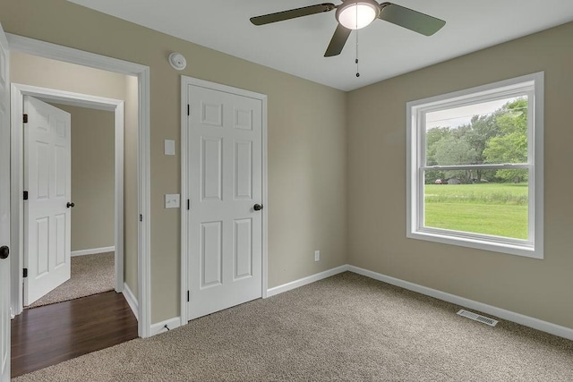 683 Mercer New Wilmington Rd, E Lackawannock Twp, PA 16137 - unfurnished bedroom featuring carpet flooring, baseboards, and a ceiling fan