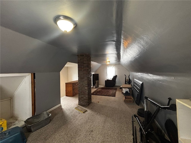 135 Hamilton Ave, Vandergrift Wml, PA 15690 - carpeted bedroom featuring vaulted ceiling and baseboards