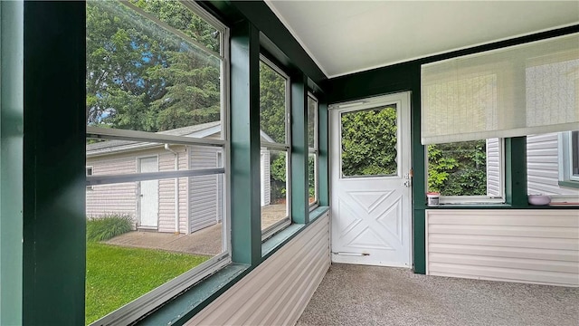 131 E Fairmont Ave, New Castle/2Nd, PA 16105 - unfurnished sunroom featuring carpet flooring