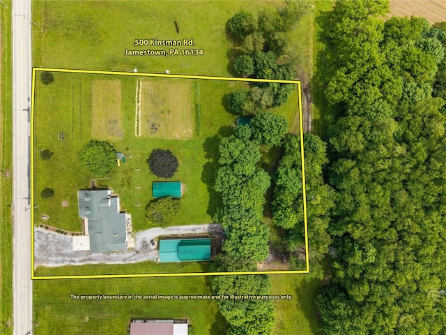500 Kinsman Rd, Green Twp, PA 16134 - aerial view of property's location with property parcel outlined