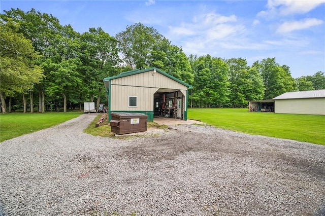 500 Kinsman Rd, Green Twp, PA 16134 - view of pole building with a yard and view of wooded area