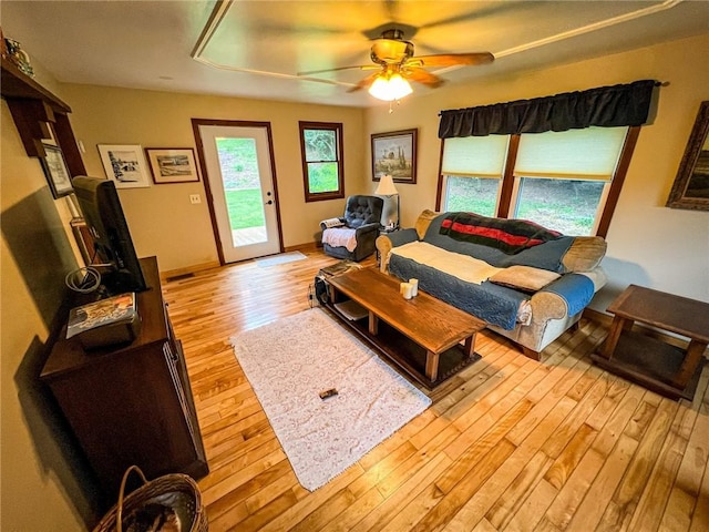 248 Jamisonville Rd, Center Twp But, PA 16001 - living area with light wood-style flooring and a ceiling fan