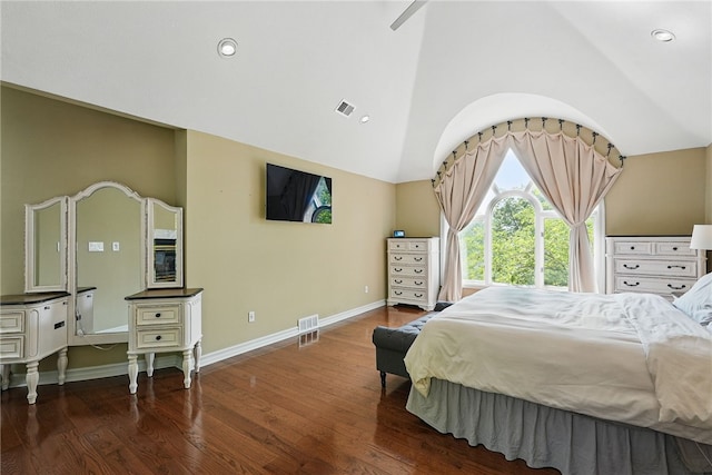 559 Normandy Ct, Fox Chapel, PA 15238 - bedroom with lofted ceiling, wood finished floors, and baseboards