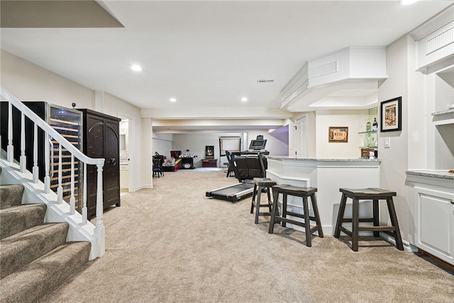 559 Normandy Ct, Fox Chapel, PA 15238 - carpeted living room with stairs and recessed lighting