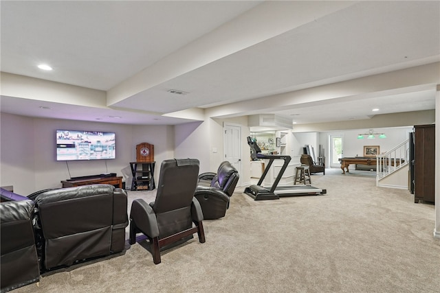 559 Normandy Ct, Fox Chapel, PA 15238 - cinema with recessed lighting and carpet floors