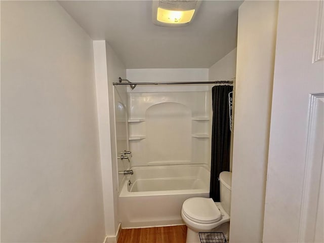 121-123 4th Ave, Scottdale, PA 15683 - bathroom featuring toilet, wood finished floors, and shower / bath combo