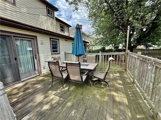 121-123 4th Ave, Scottdale, PA 15683 - wooden terrace with outdoor dining space and a fenced backyard