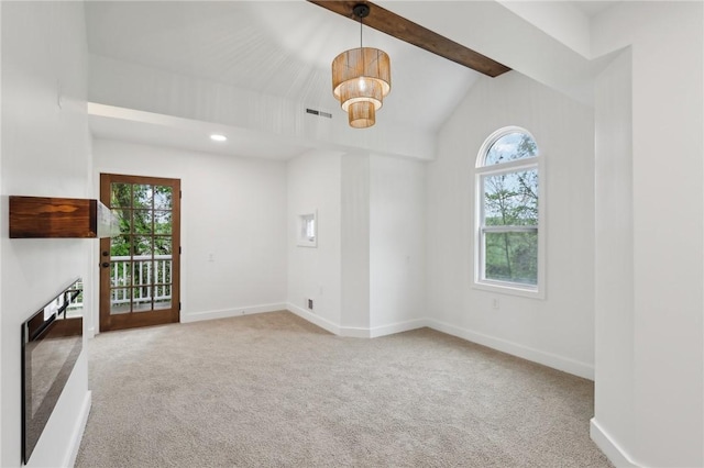 10 Neptune Dr, Robinson Twp Nwa, PA 15136 - unfurnished living room featuring carpet, plenty of natural light, a chandelier, and recessed lighting
