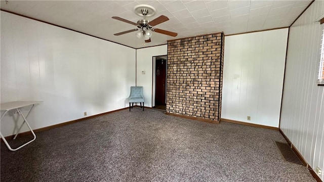 820-822 Main St, Springdale Twp, PA 15049 - unfurnished bedroom with carpet flooring, baseboards, and a ceiling fan