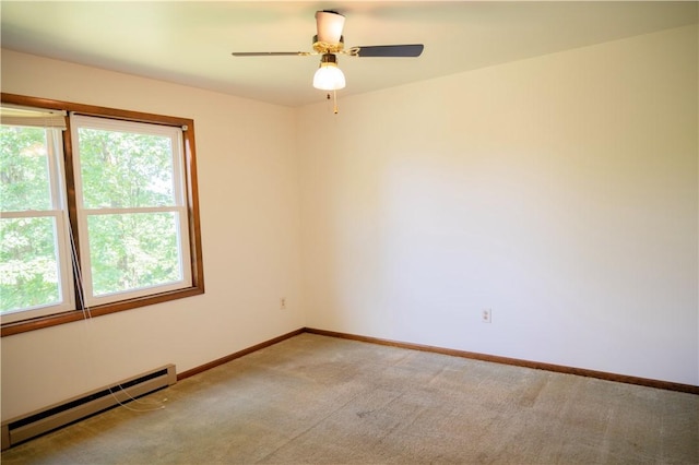 452 Cherokee Dr, Center Twp But, PA 16001 - spare room with a baseboard radiator, plenty of natural light, light colored carpet, and baseboards