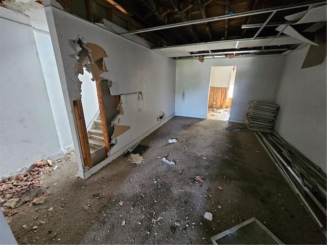 54 Elm St, Natrona Hts/Harrison Twp, PA 15065 - unfurnished living room with stairway