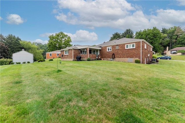 404 Neola Cir, Ross Twp, PA 15237 - back of property featuring brick siding and a lawn