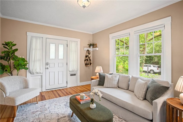 203 W Hutchinson Ave, Regent Square, PA 15218 - living area featuring light wood-style flooring and ornamental molding