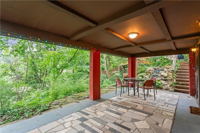203 W Hutchinson Ave, Regent Square, PA 15218 - view of patio with stairway and outdoor dining area